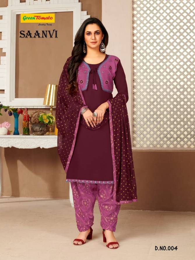 Green Tomato Saanvi Fancy Ethnic Wear Printed Ready Made Dress Collection